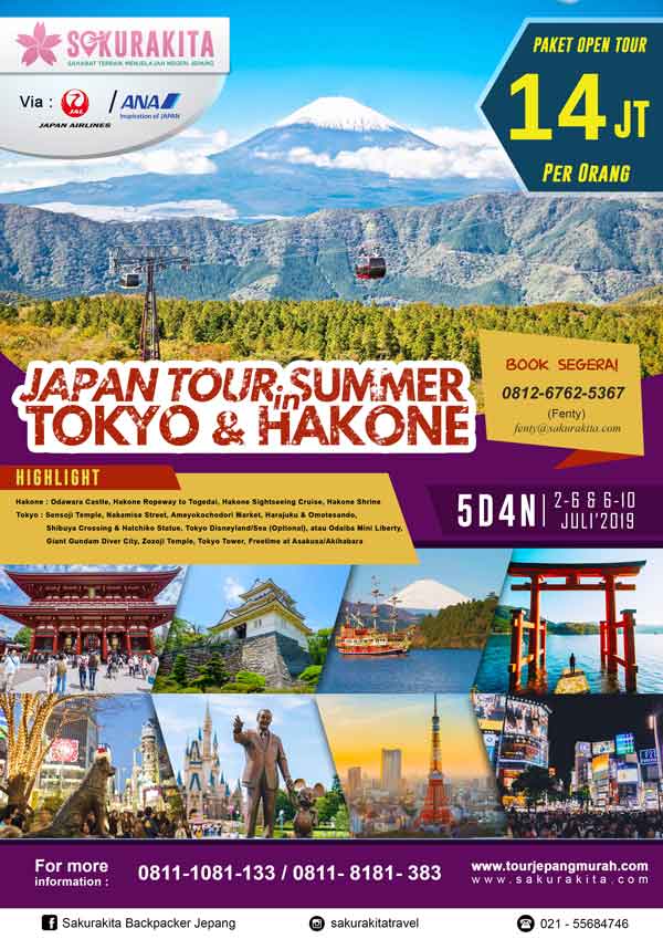 Japan-Tour-Summer-In-Tokyo&Hakone-5d4n-2-6-&-6-10-Juli-2019